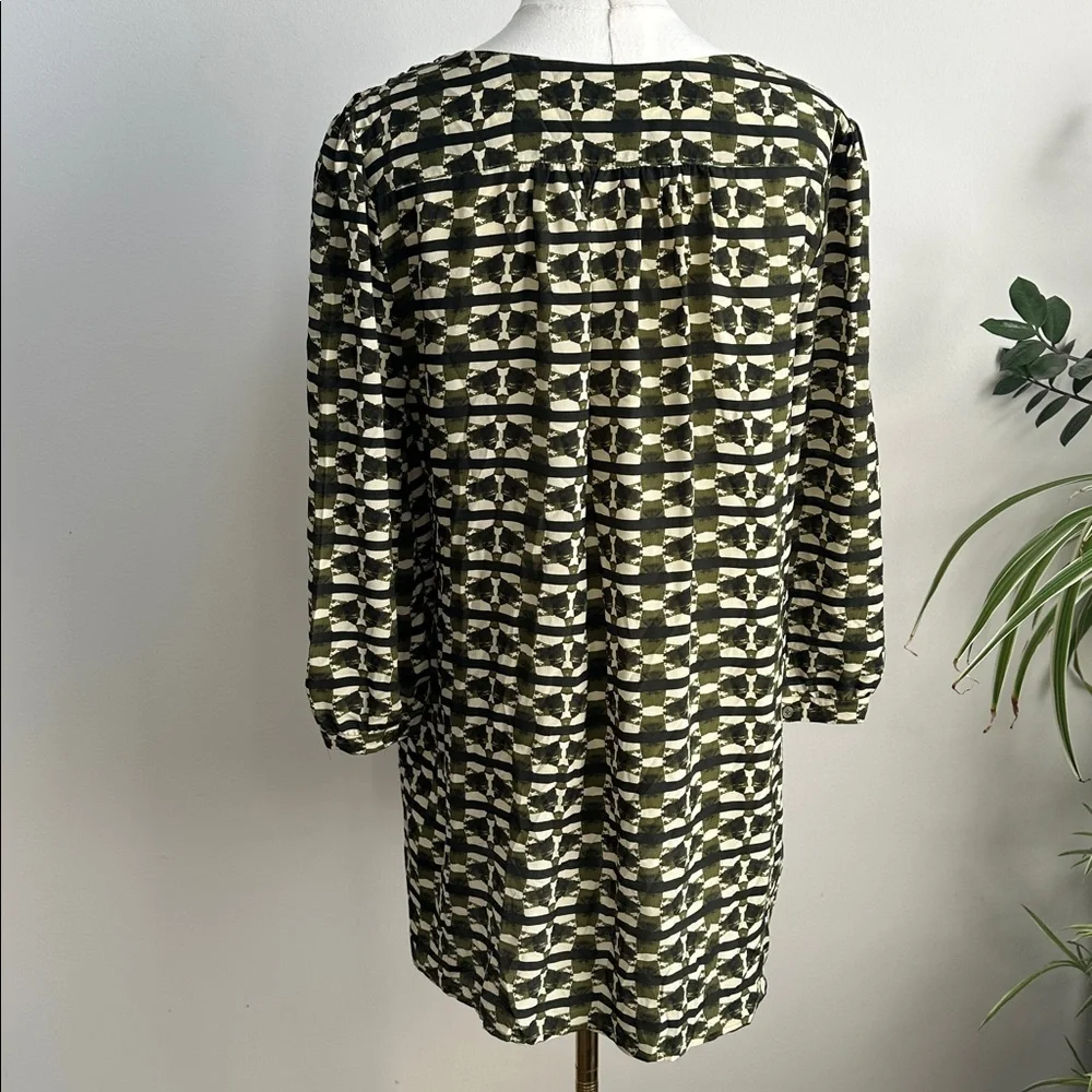 Anthropologie FEI Women’s Lightweight Silk Abstract‎ Geometric Print Blouse 8 - Picture 4 of 9